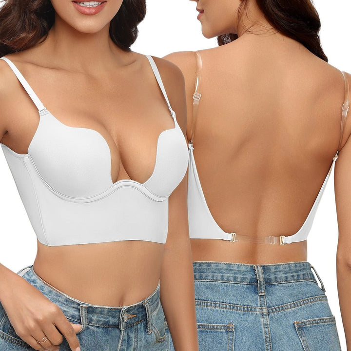 Women's strapless backless bra, seamless construction ensures comfort & invisible support for any formal look.