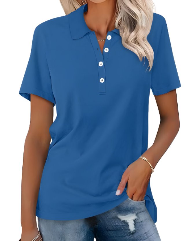 Chic women's short sleeve polo, classic fit for a smart casual look. Perfect for any season.