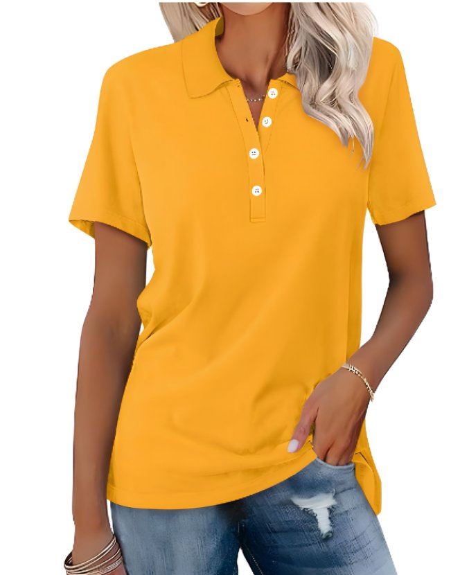 Modern women's short sleeve polo shirt, combining style with ultimate comfort for women's fashion.