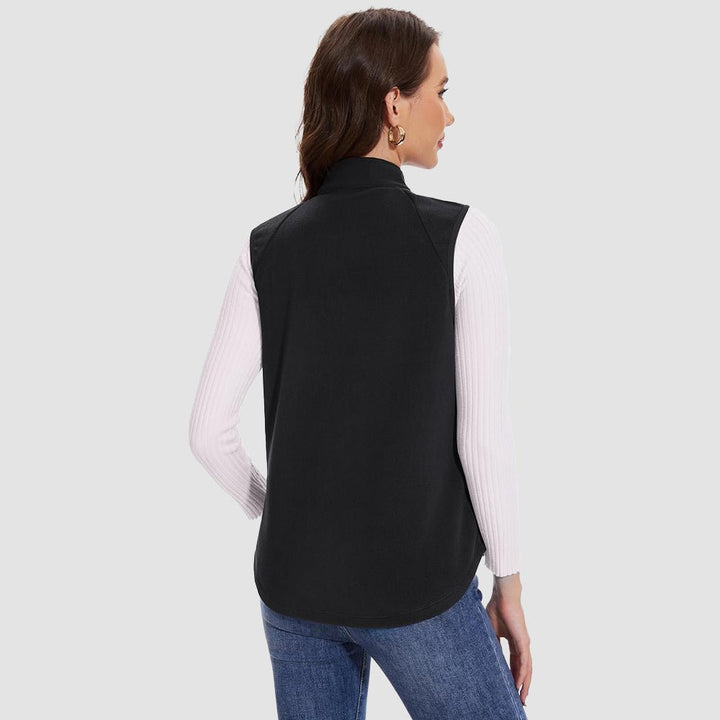 Women's fleece vest in a neutral color, easy to pair with outfits