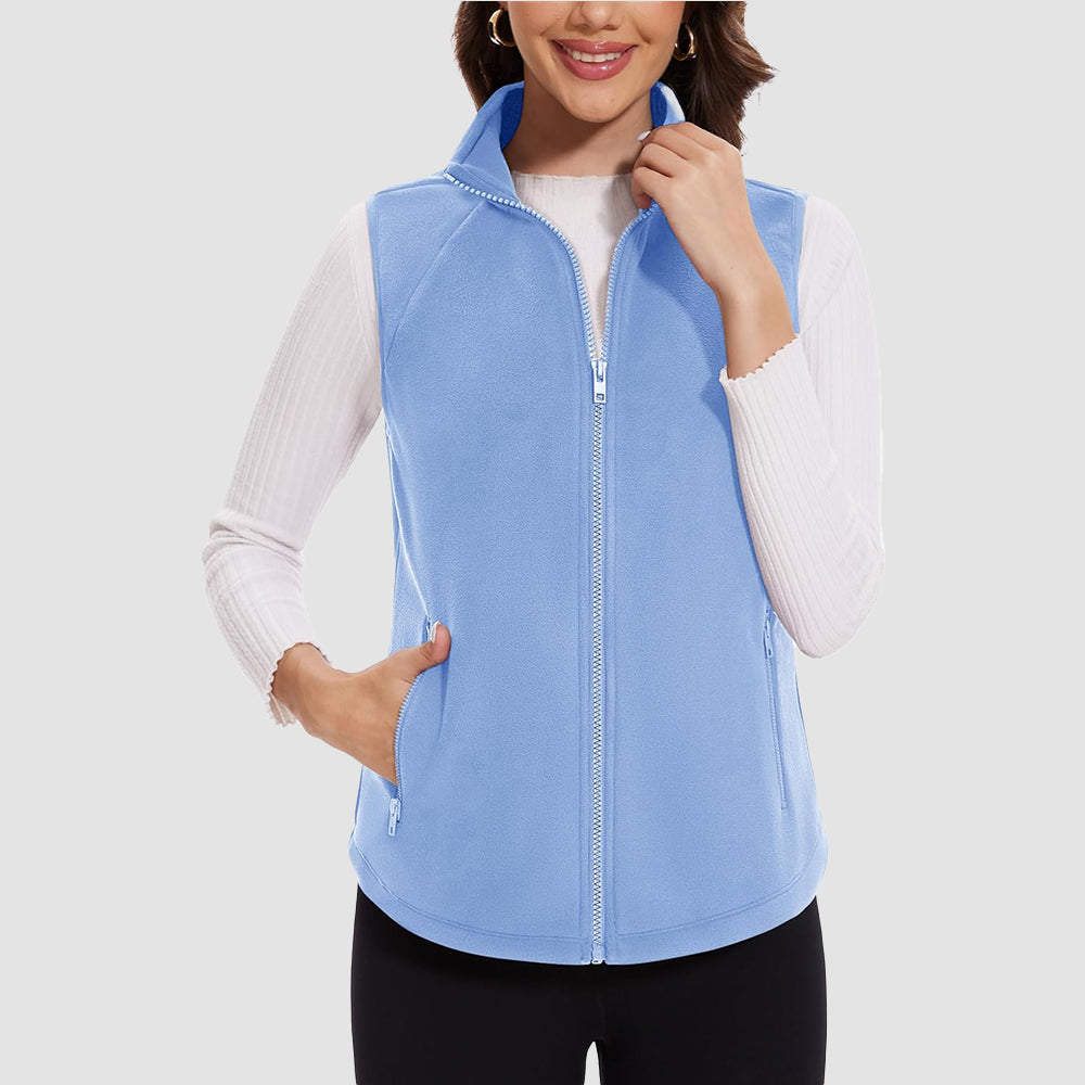 Women's fleece vest, an excellent layering option for added warmth