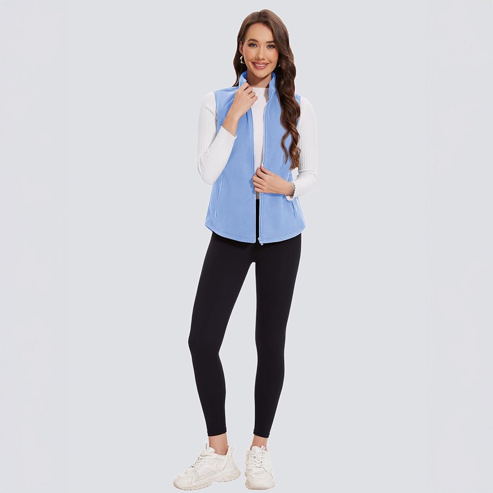 Lightweight women's fleece vest, providing warmth without bulk