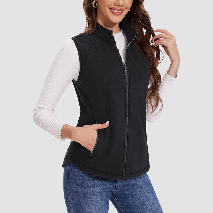 Lightweight women's fleece vest perfect for layering and comfort