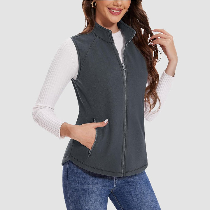 Casual fall fashion women's Siena fleece vest, soft and warm