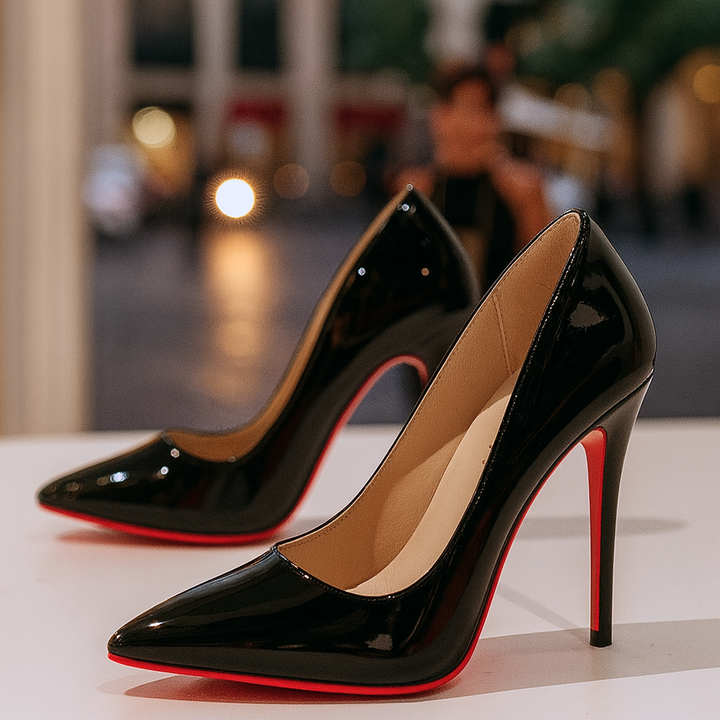 Chic women's black pointed-toe stiletto heels. Versatile high-heel pumps, ideal for dress, formal, and evening fashion.