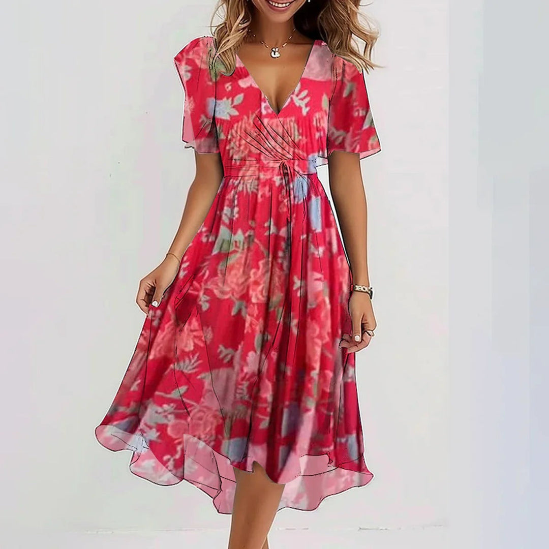 Casual women's flowy summer midi dress. Sleeveless and lightweight, great for beach days or garden parties.