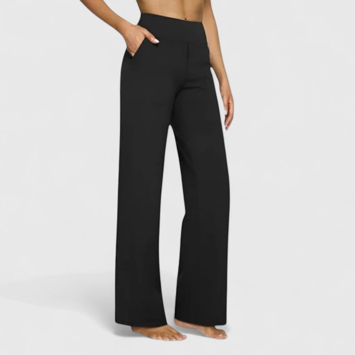 Women's sophisticated black pull-on pants for effortless style & ultimate comfort.