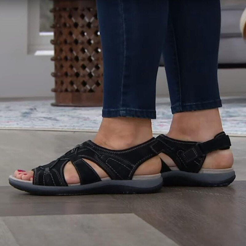 Pair of women's casual spring sandals, lightweight design, suitable for all-day wear