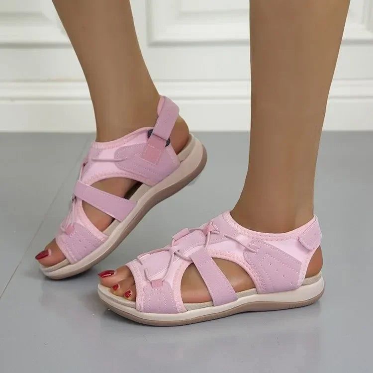 Breathable women's sporty sandals, perfect for warm spring weather, detailed close-up