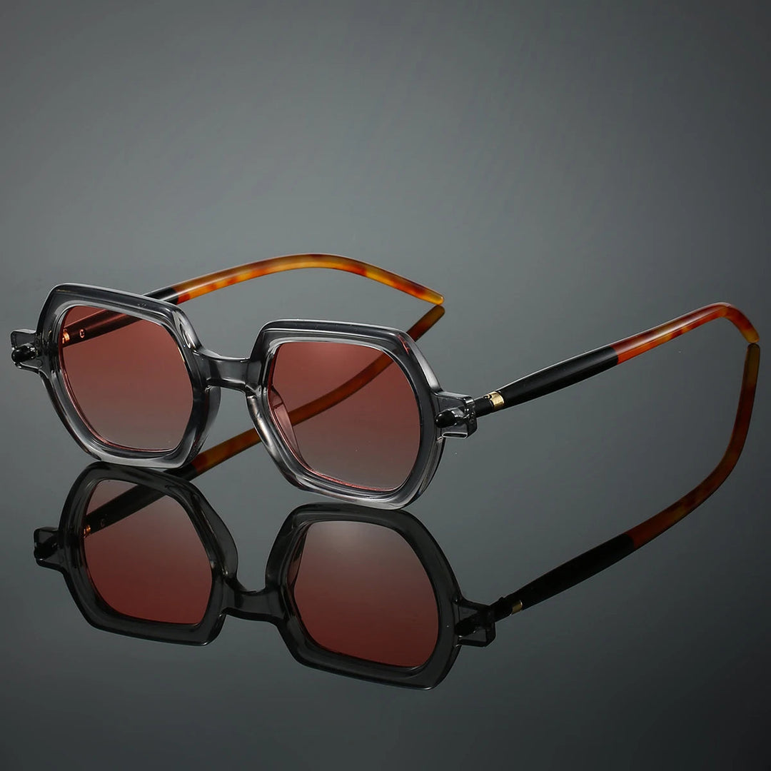 Fashionable women's square frame sunglasses offering essential UV protection, side view