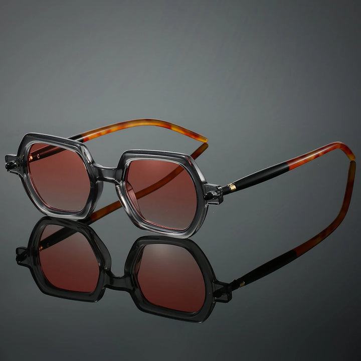 Fashionable women's square frame sunglasses offering essential UV protection, side view