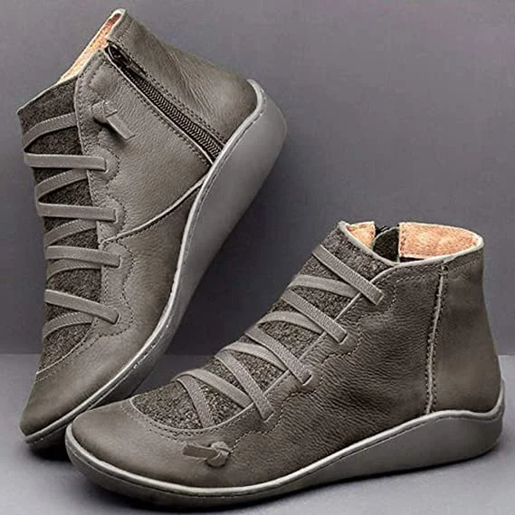 Versatile women's footwear: classic lace-up zip ankle boots, ideal for everyday and cold weather.