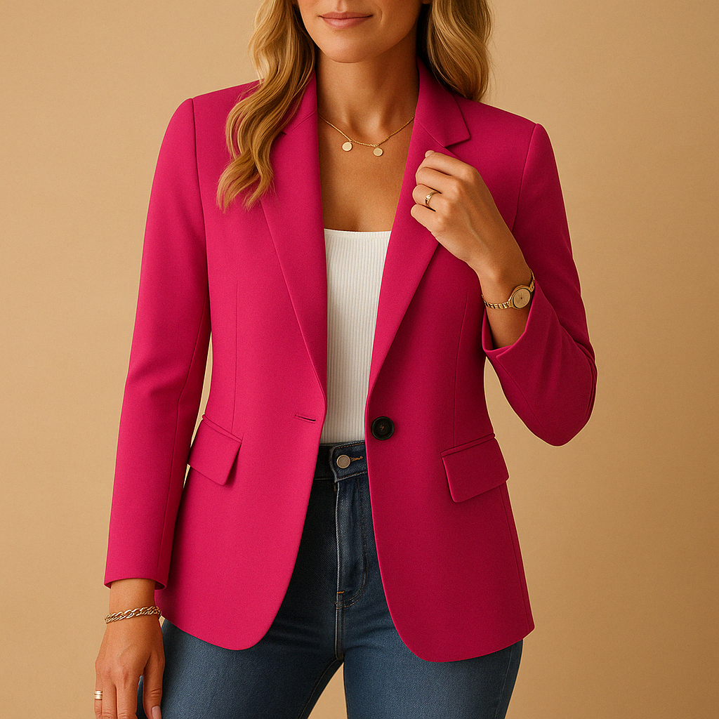 Elegant women's stretch blazer, tailored for a flattering fit, ideal for business meetings & professional outfits.