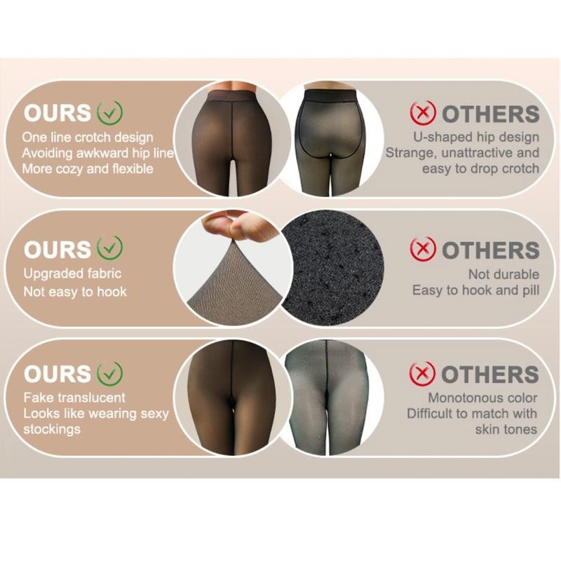 Detailed view of the high-waisted band on women's thermal fleece-lined comfort tights