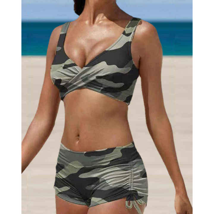 New women's two-piece high-waist bikini. Flattering swimwear, comfortable & confident summer beachwear.