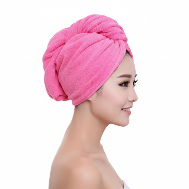 Super absorbent microfiber hair towel for women's post-wash quick drying, a must-have bath accessory.