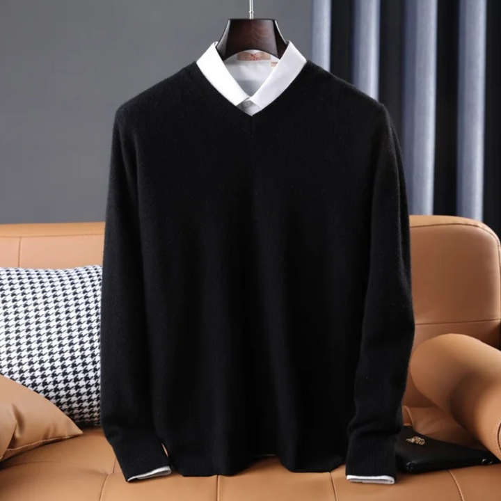 Soft knit cashmere blend v-neck sweater, women's apparel for elegant winter fashion.