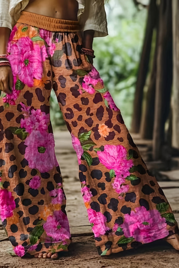 Relaxed fit women's floral print cropped pants for comfortable summer style.