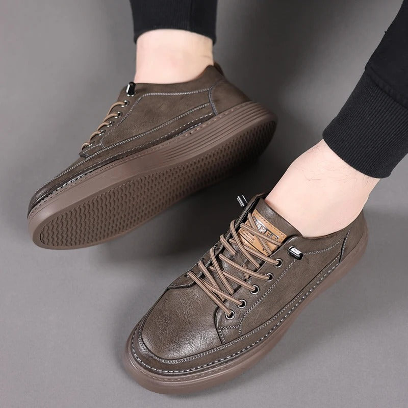 Women's breathable leather casual sneakers, designed for all-day comfort and wear