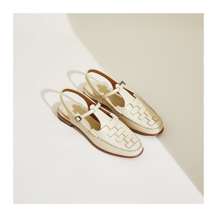 Women's fashion sandals: handcrafted woven leather slingbacks for a stylish look.