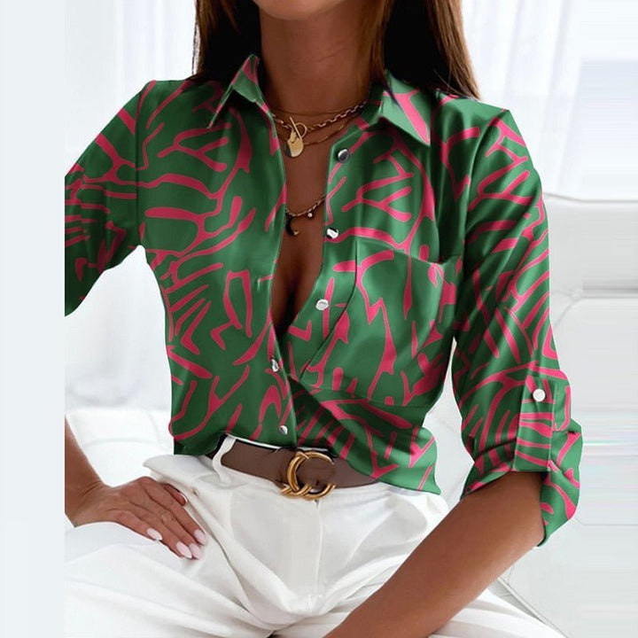 Women's Classic Collared Blouse with Elegant Designs