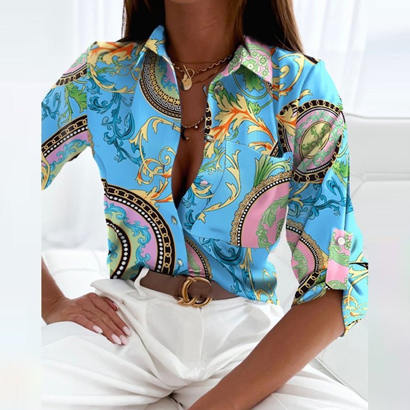 Women's Classic Collared Blouse with Elegant Designs