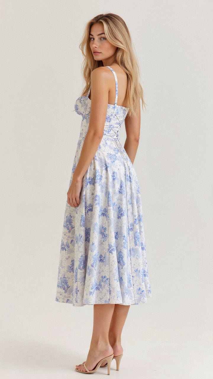 Women's Elegant Corset Summer Dress with Bow Detail - Lexians