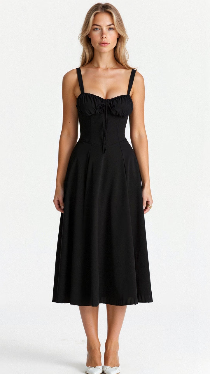 Women's Elegant Corset Summer Dress with Bow Detail - Lexians