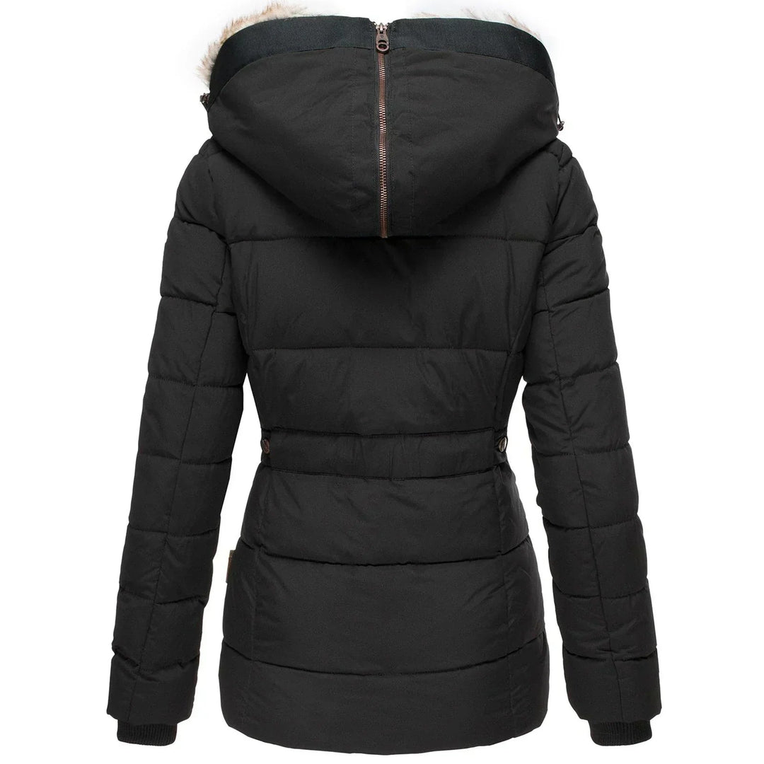 Women's Faux Fur - Lined Winter Parka with Hood - Lexians