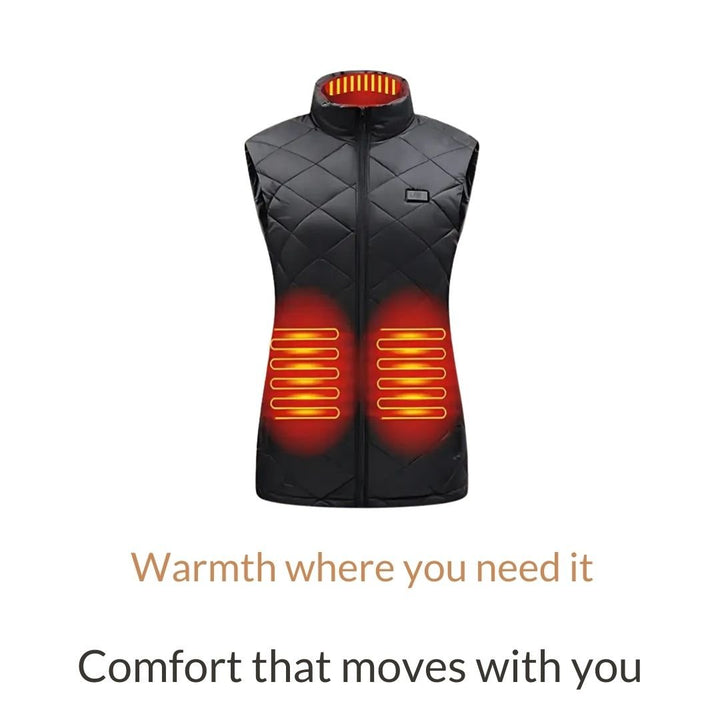 Women's Heated Lightweight Gilet with Nine Heating Zones - Lexians