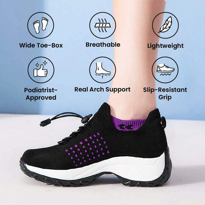 Women's Ortho Stretch Cushion Sneakers for Foot Pain Relief - Lexians