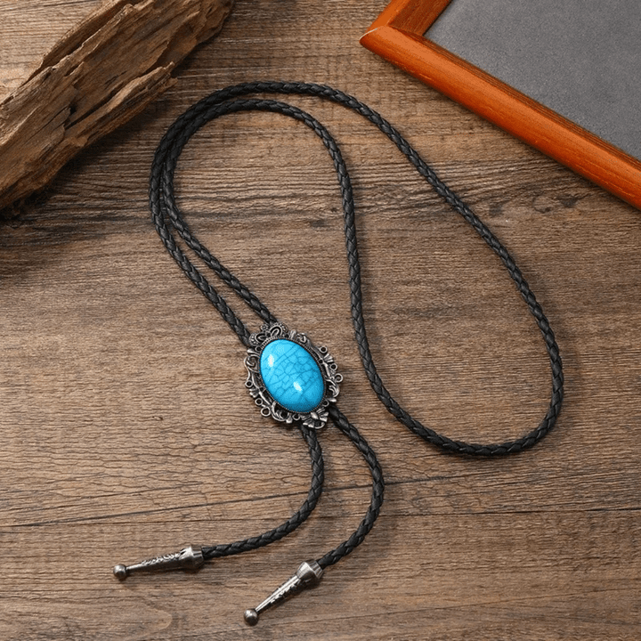 Women's Tribal Bolo Tie with Genuine Stone Accent - Lexians